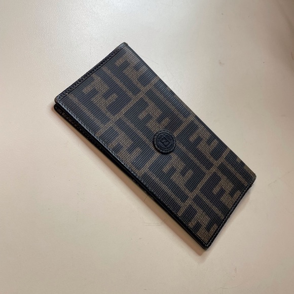 Fendi Brown and Black Checkbook/Clutch - Picture 1 of 13